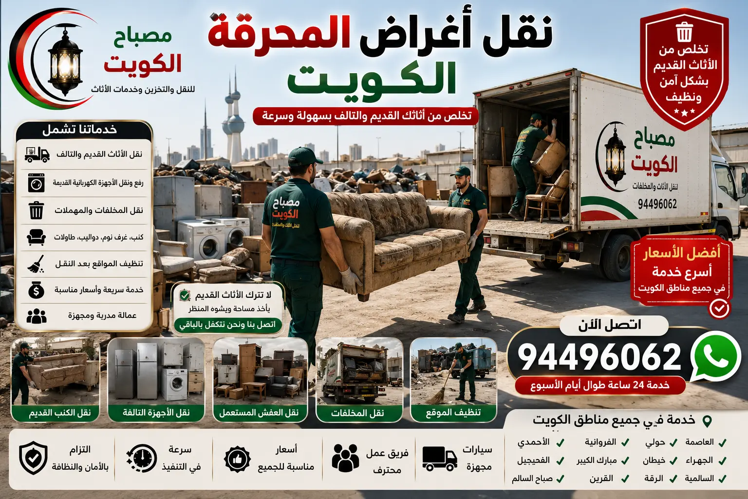 نقل أغراض المحرقة الكويت | التخلص من الأثاث القديم والتالف بسرعة وأمان